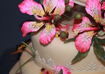 Pink Flowers Cake Topper